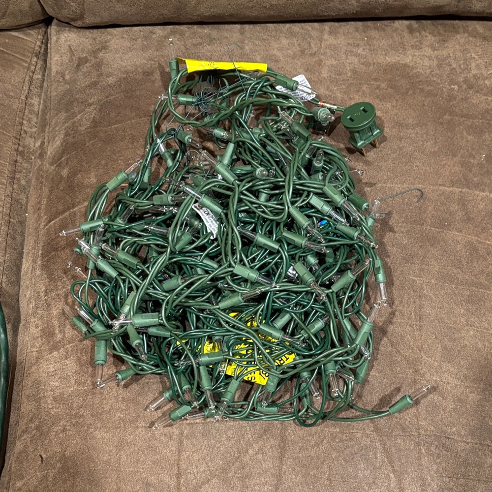 Green String Lights for Home Parties with White Bulbs